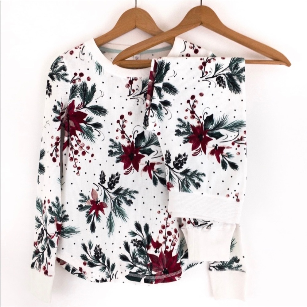 Gilligan & O’Malley Almond Cream Snowy Pines Thermal Pajamas - Target